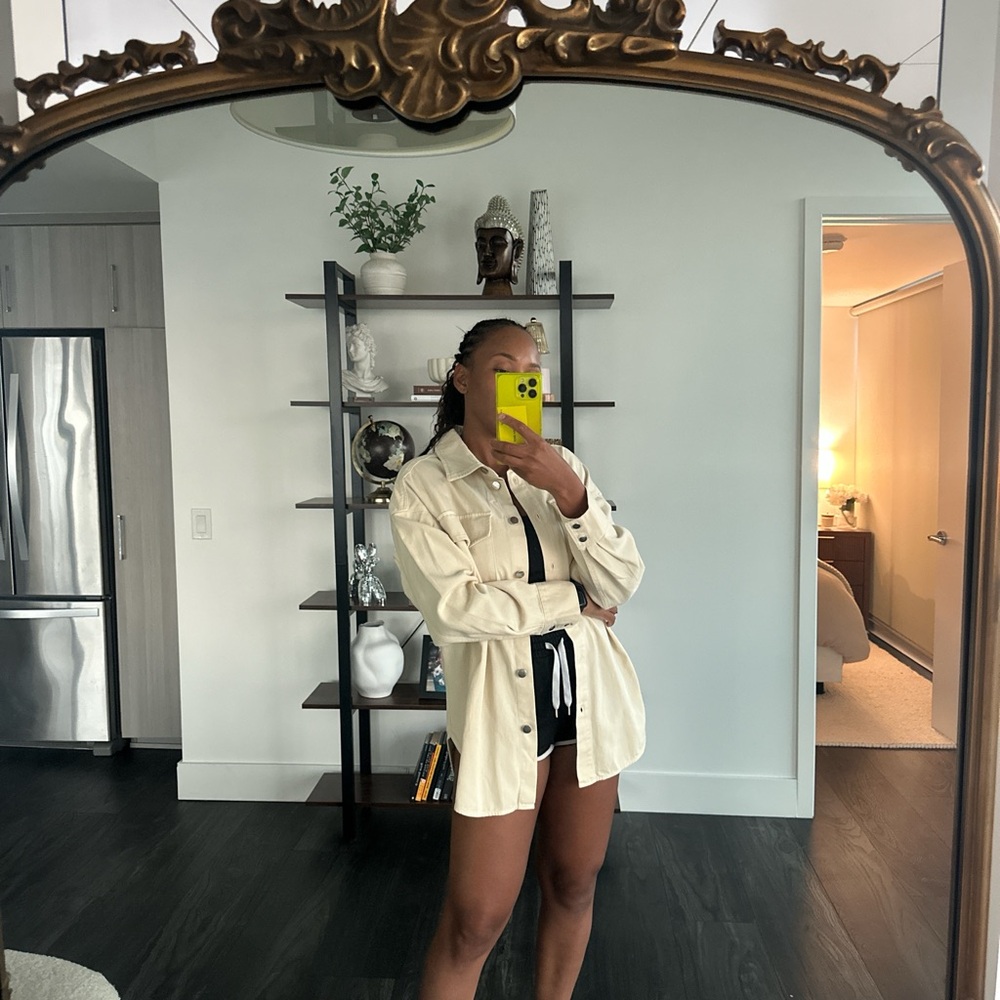 Cream Oversized Shacket